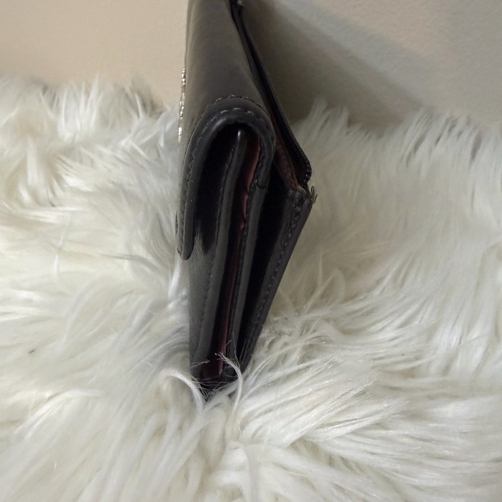 Coach Dark Leather Clutch with Silver Accent - Picture 6 of 7